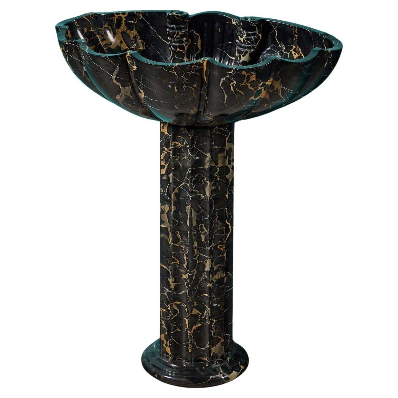 Portoro Marble Shell Pedestal Basin For Sale at 1stDibs | marble ...