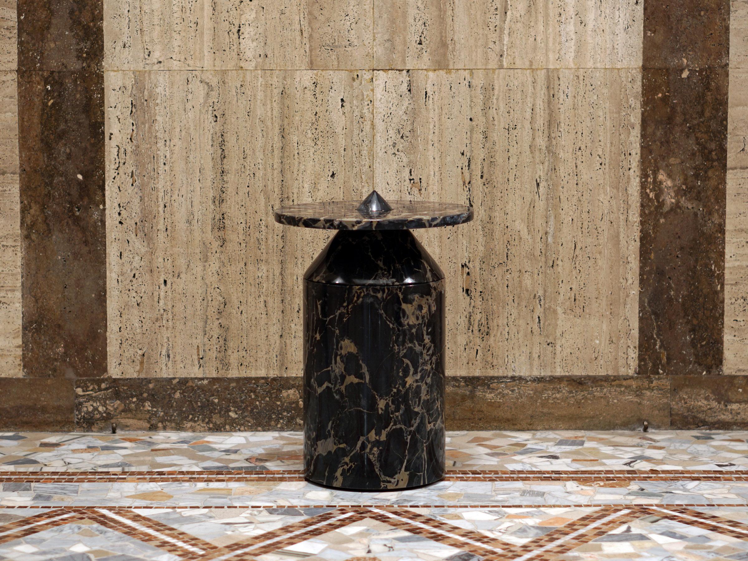 Marble Portoro TOTEM Coffee Table, Limited Edition by Karen Chekerdjian For Sale
