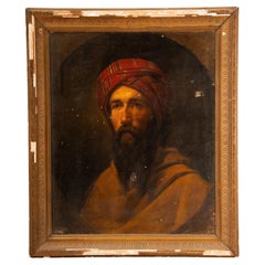 Portrait, Arab man. Oil on canvas. 19th century.