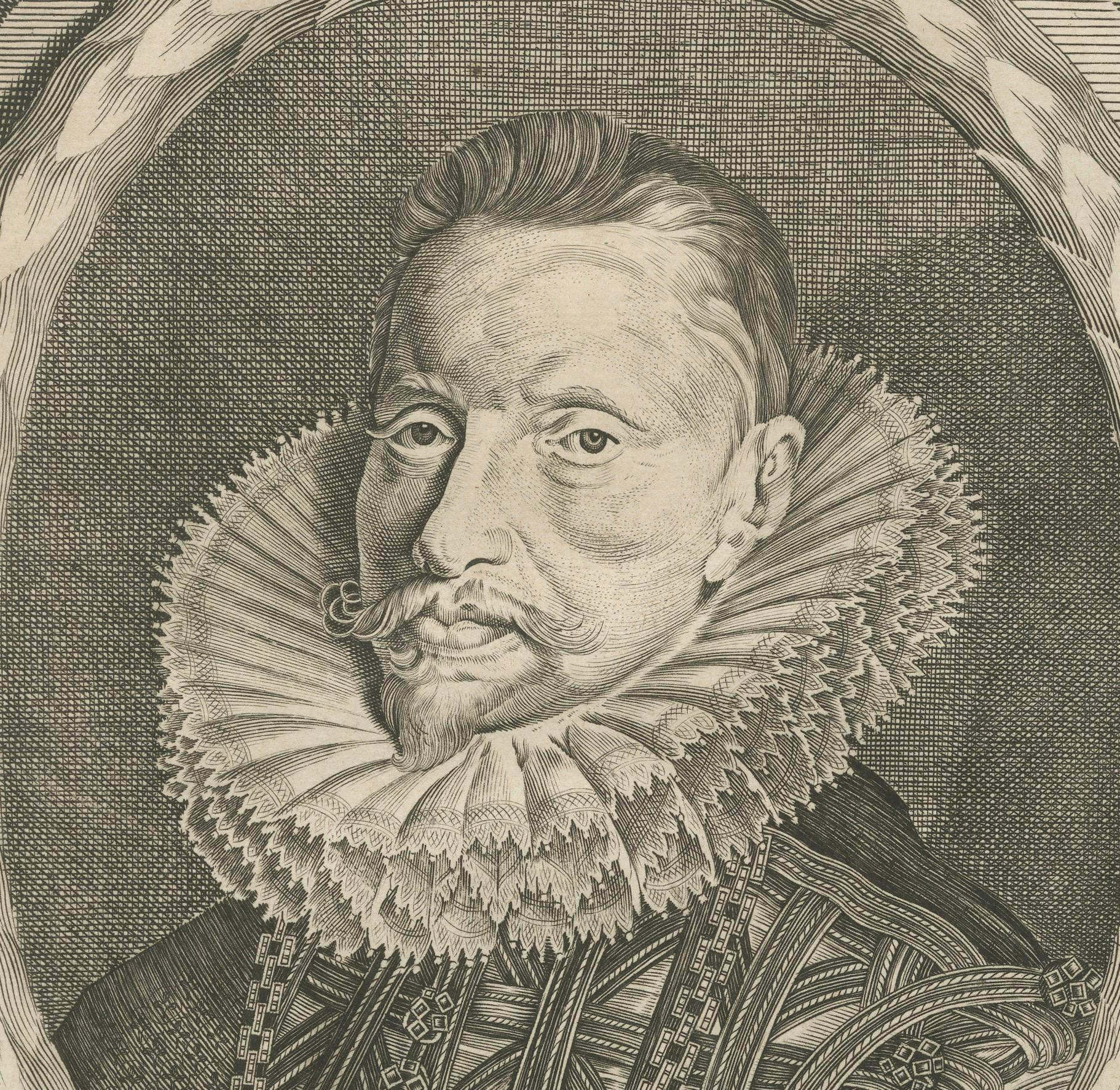 Portrait de l'archiduc Albert d'Autriche - Gravure du gouverneur des Habsbourg, vers 1750 Bon état - En vente à Langweer, NL
