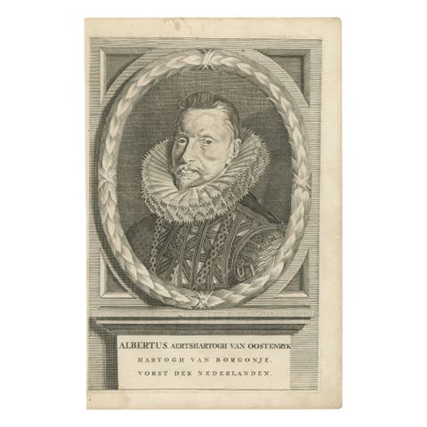 Portrait Archduke Albert of Austria – Etching of Habsburg Governor, ca.1750