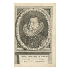 Portrait de l'archiduc Albert d'Autriche - Gravure du gouverneur des Habsbourg, vers 1750