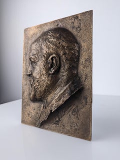 Portrait Bronze Relief Sculpture by G Loiseau, 1885