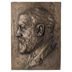 Retrato Escultura en relieve de bronce de G Loiseau, 1885