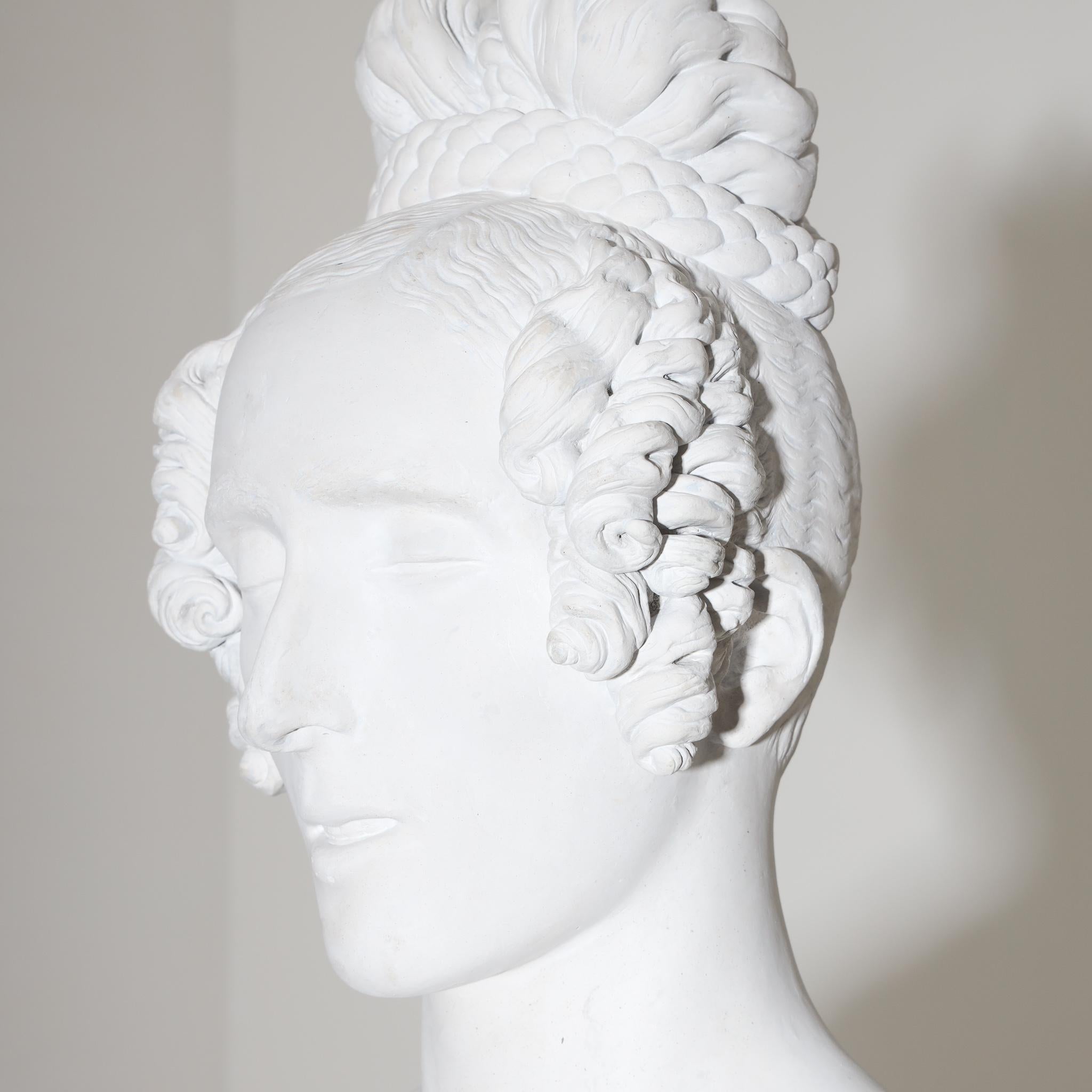 Portrait Bust of a Lady, Dated 1837 For Sale 5