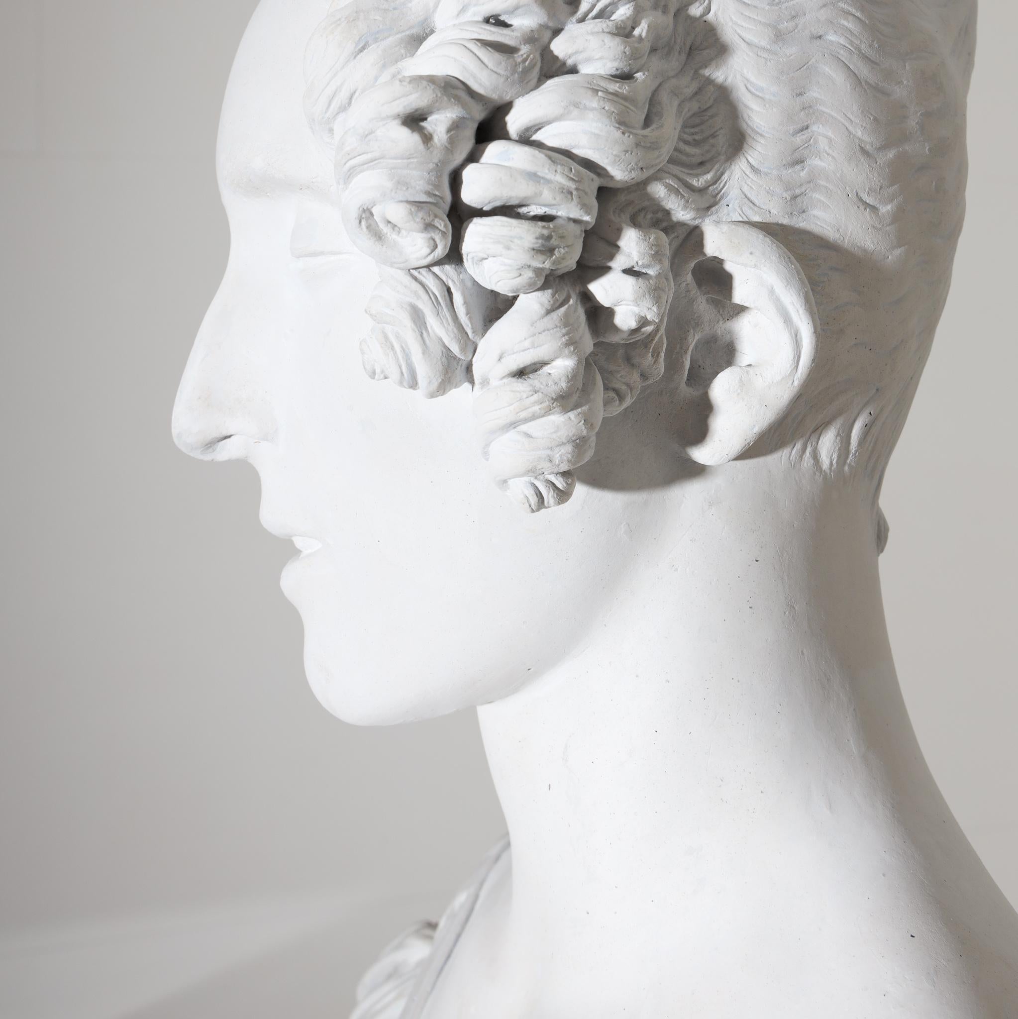 Portrait Bust of a Lady, Dated 1837 For Sale 6