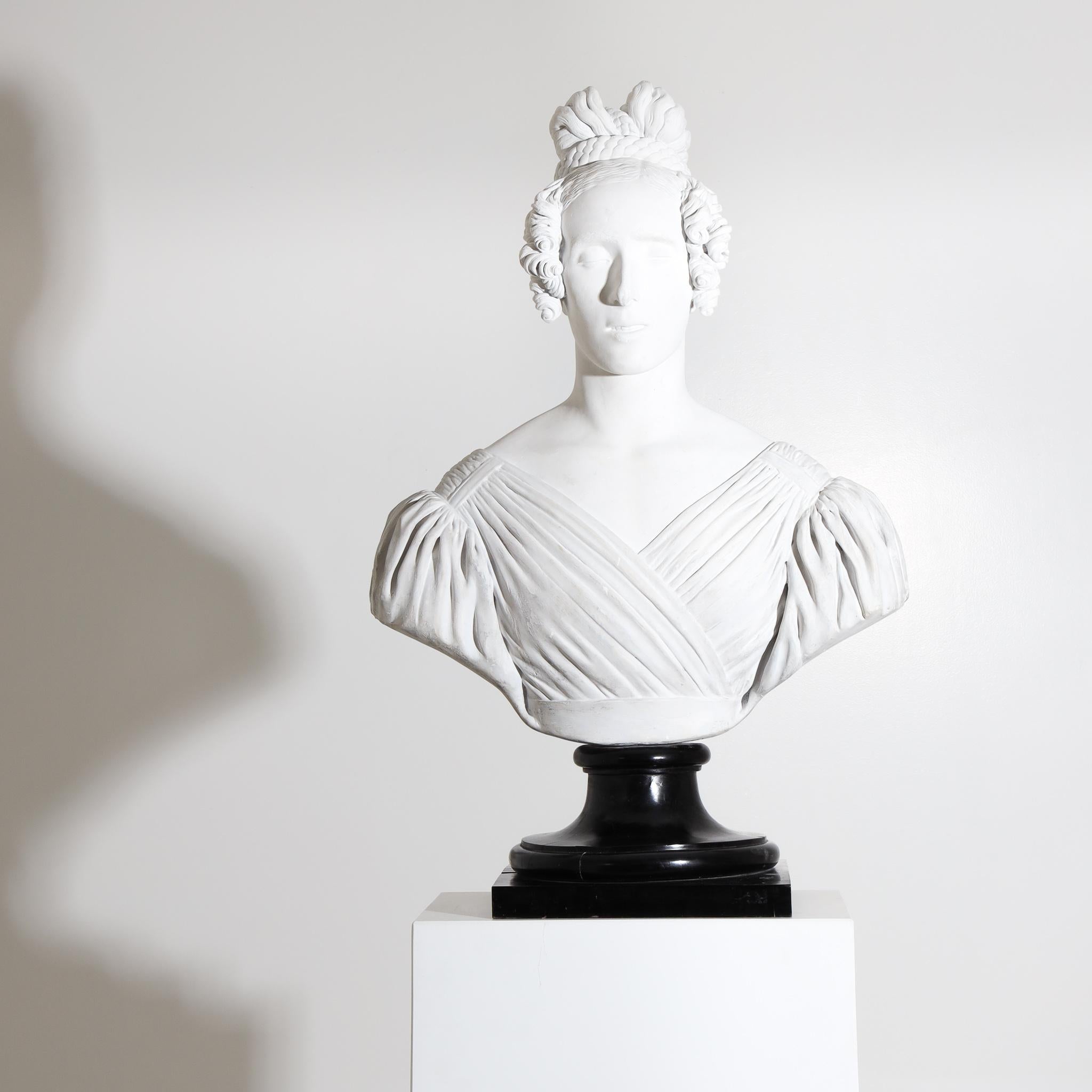 Portrait Bust of a Lady, Dated 1837 In Good Condition For Sale In Greding, DE