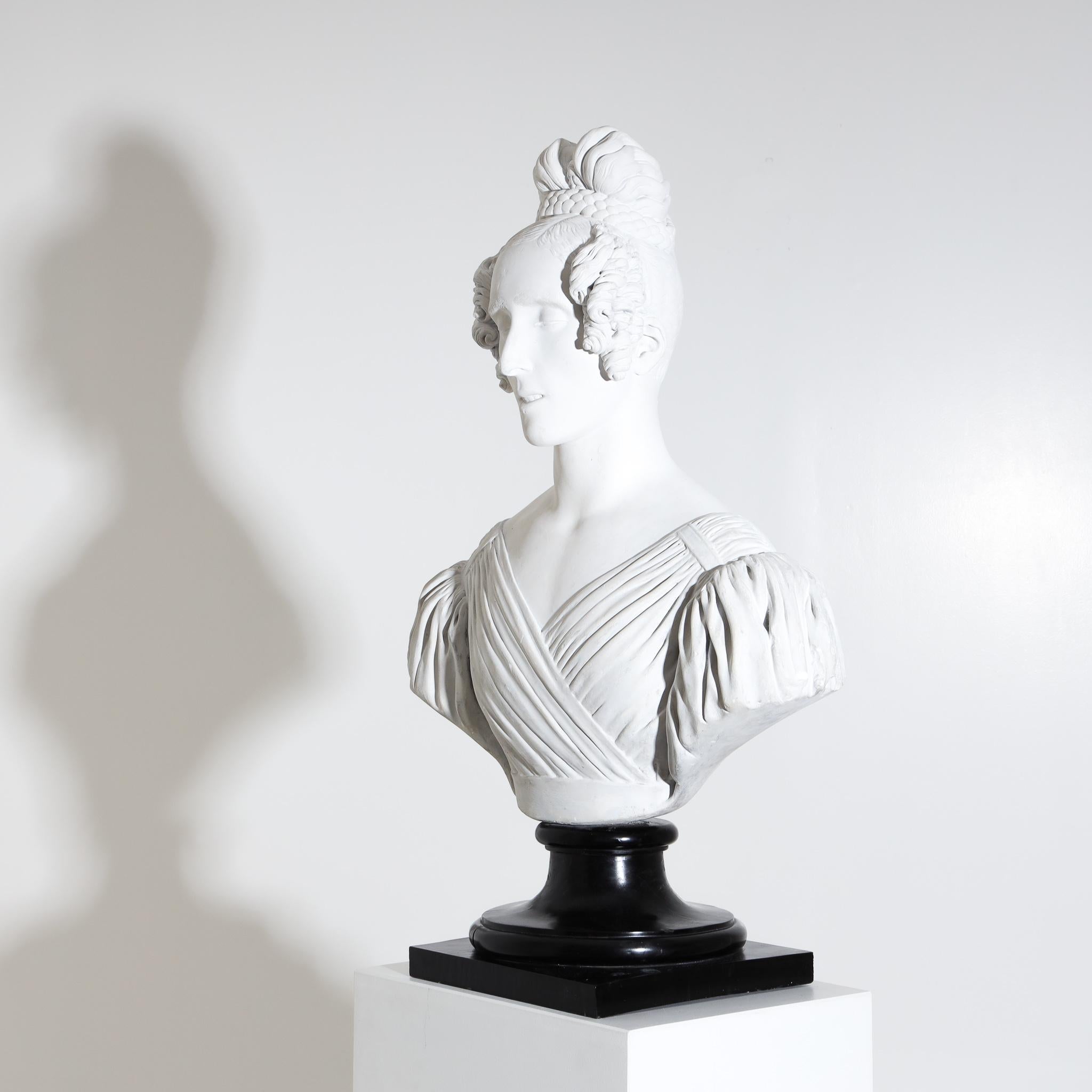 Portrait Bust of a Lady, Dated 1837 For Sale 1