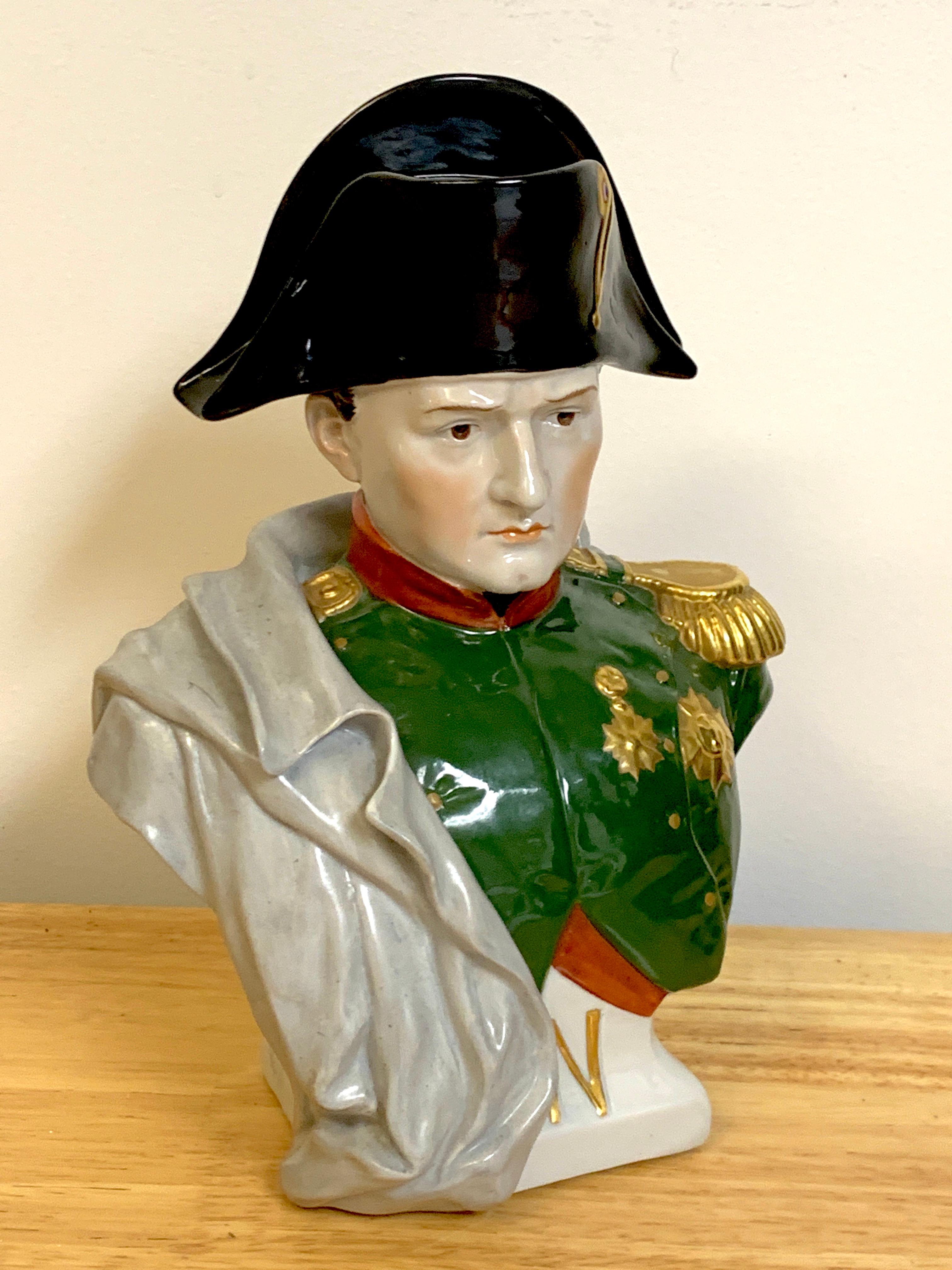 German Portrait Bust of Napoleon Bonaparte, by Sitzendorf