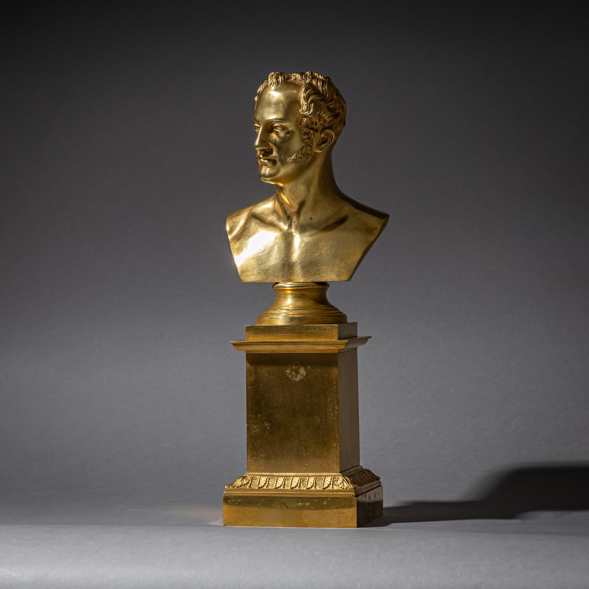 Biedermeier Portrait Bust of Tsar Nicholas I (1796–1855), Attributed to Fyodor Kowschenkow For Sale