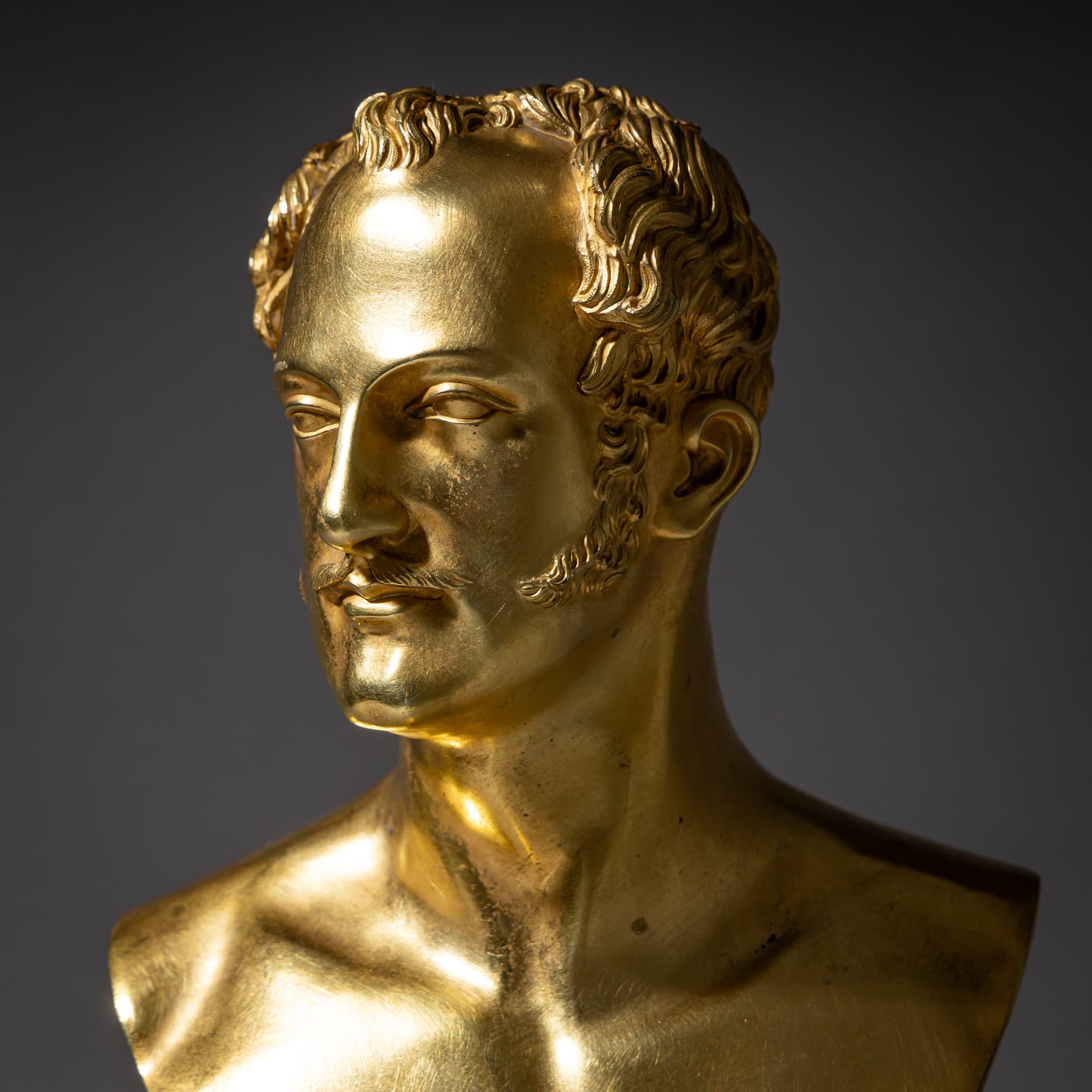 Portrait Bust of Tsar Nicholas I (1796–1855), Attributed to Fyodor Kowschenkow In Excellent Condition For Sale In Greding, DE