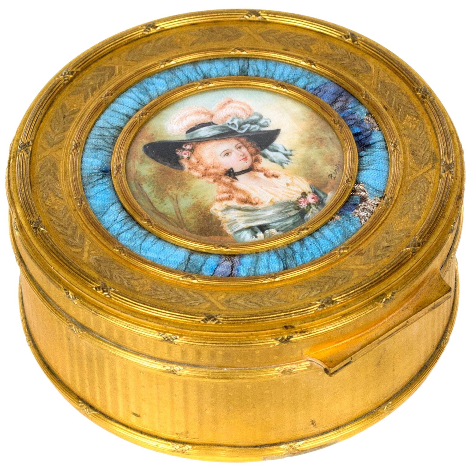 Portrait by Lié Louis Périn-Salbreaux on an Enameled Ormolu Snuffbox