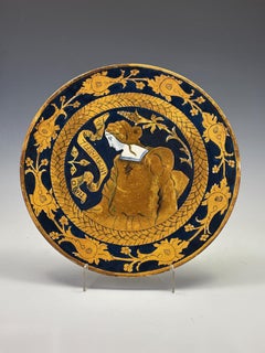 Portrait Charger Keramikteller - Annie Eliza Spong - Balham - 7. Oktober 1886