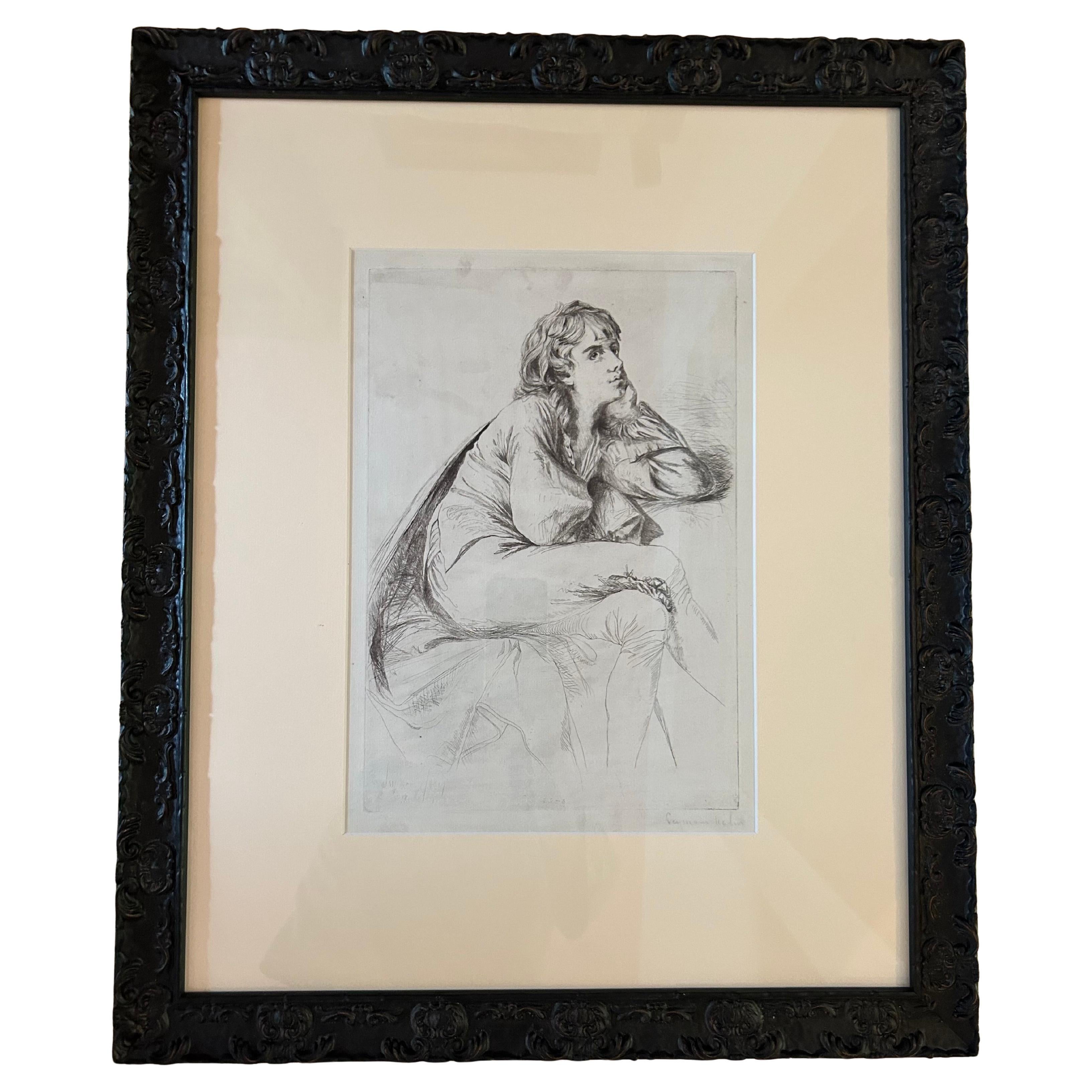 Portrait,  Drypoint and Etching, Francis Seymour Hayden, 1864 For Sale