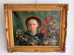 Portrait Girl Amongst Flowers, by Marion Henseler