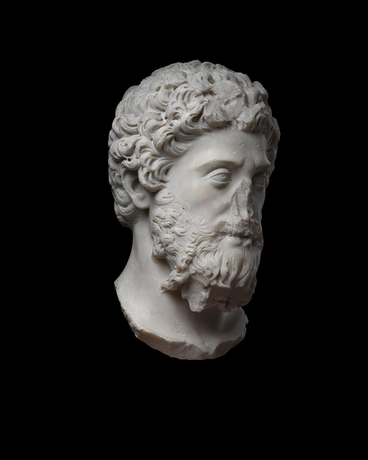 Retrato Cabeza del emperador Marco Aurelio siglo XVIII y antes en venta