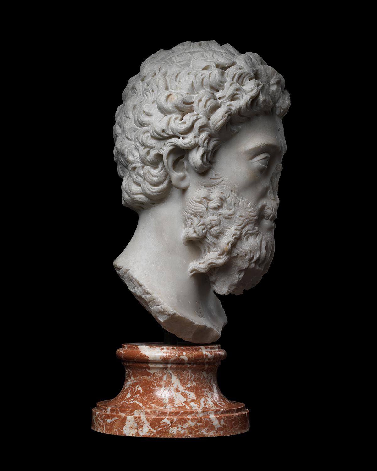 Retrato Cabeza del emperador Marco Aurelio Mármol en venta