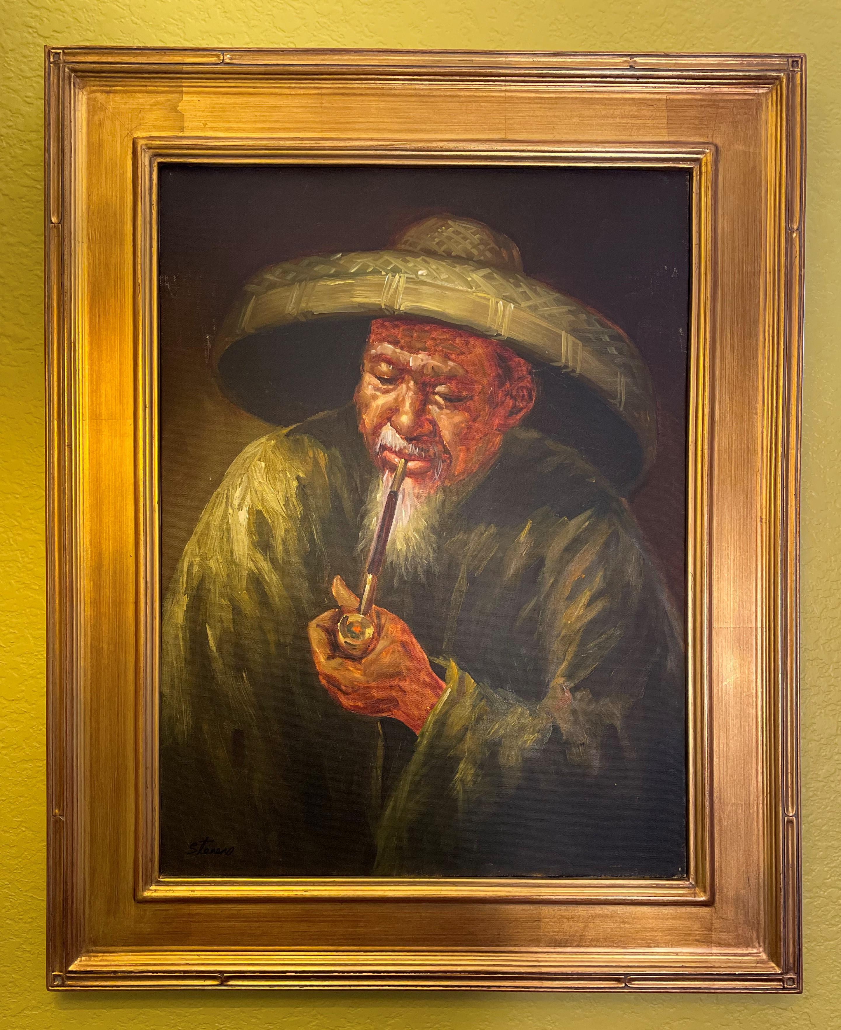 man with a pipe painting