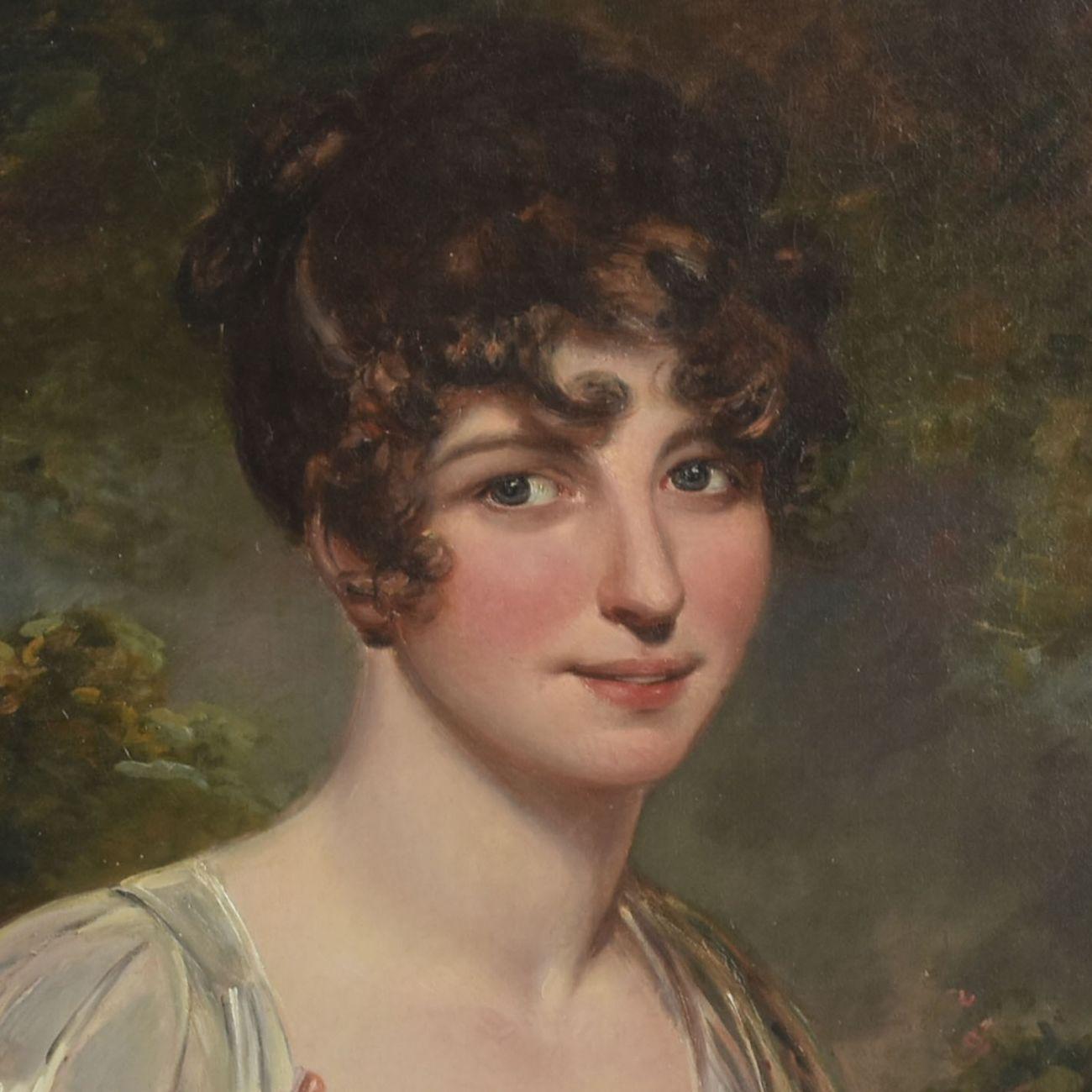 French Portrait intitulé miss Johnson d'après Gainsborough époque début XIXème For Sale