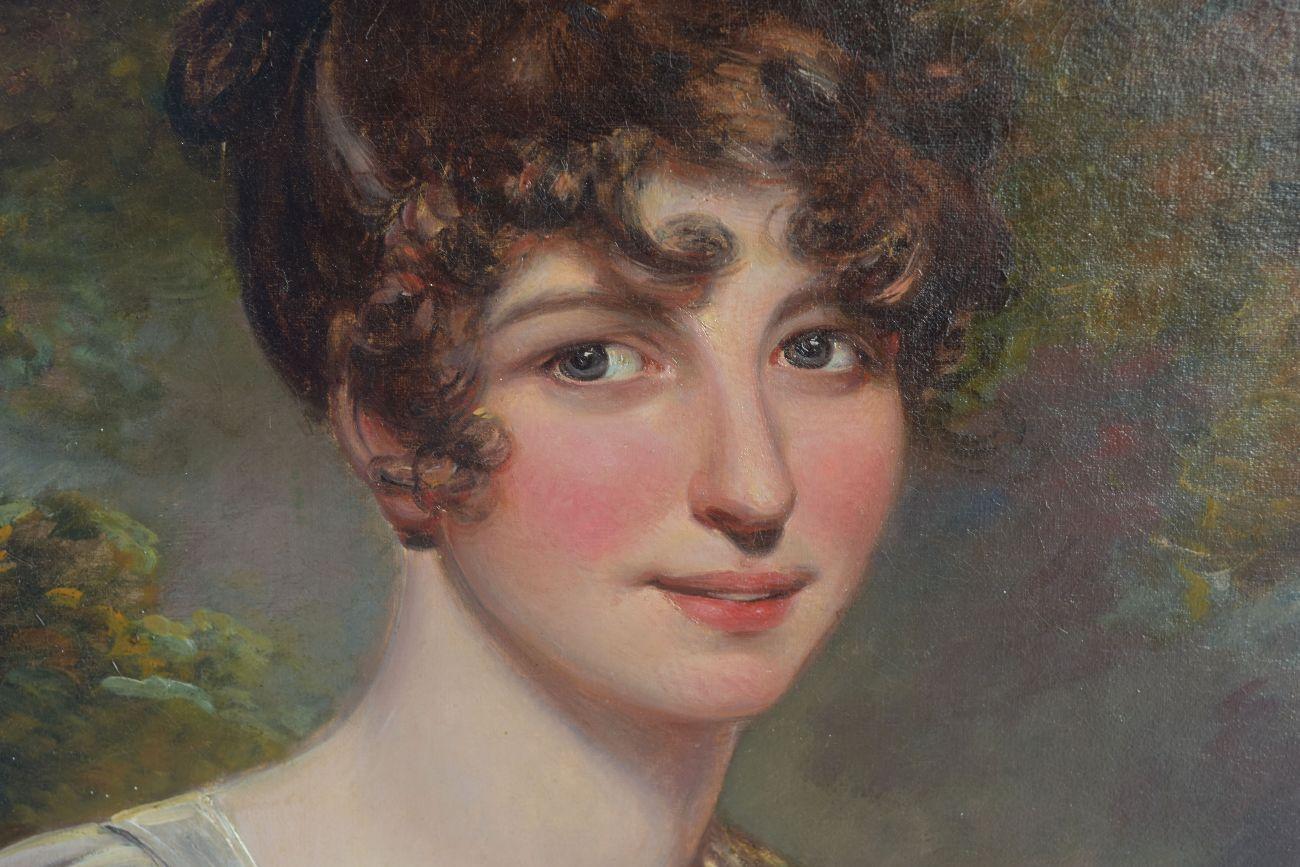 19th Century Portrait intitulé miss Johnson d'après Gainsborough époque début XIXème For Sale