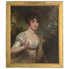 Portrait intitulé miss Johnson d'après Gainsborough époque début XIXème