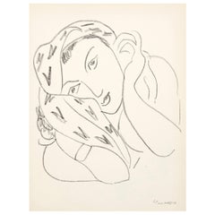 Retrato Litografía en papel según dibujo original de Matisse