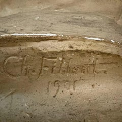 Medaglione con ritratto in gesso di Charles Filleul - Profilo maschile, 1901.