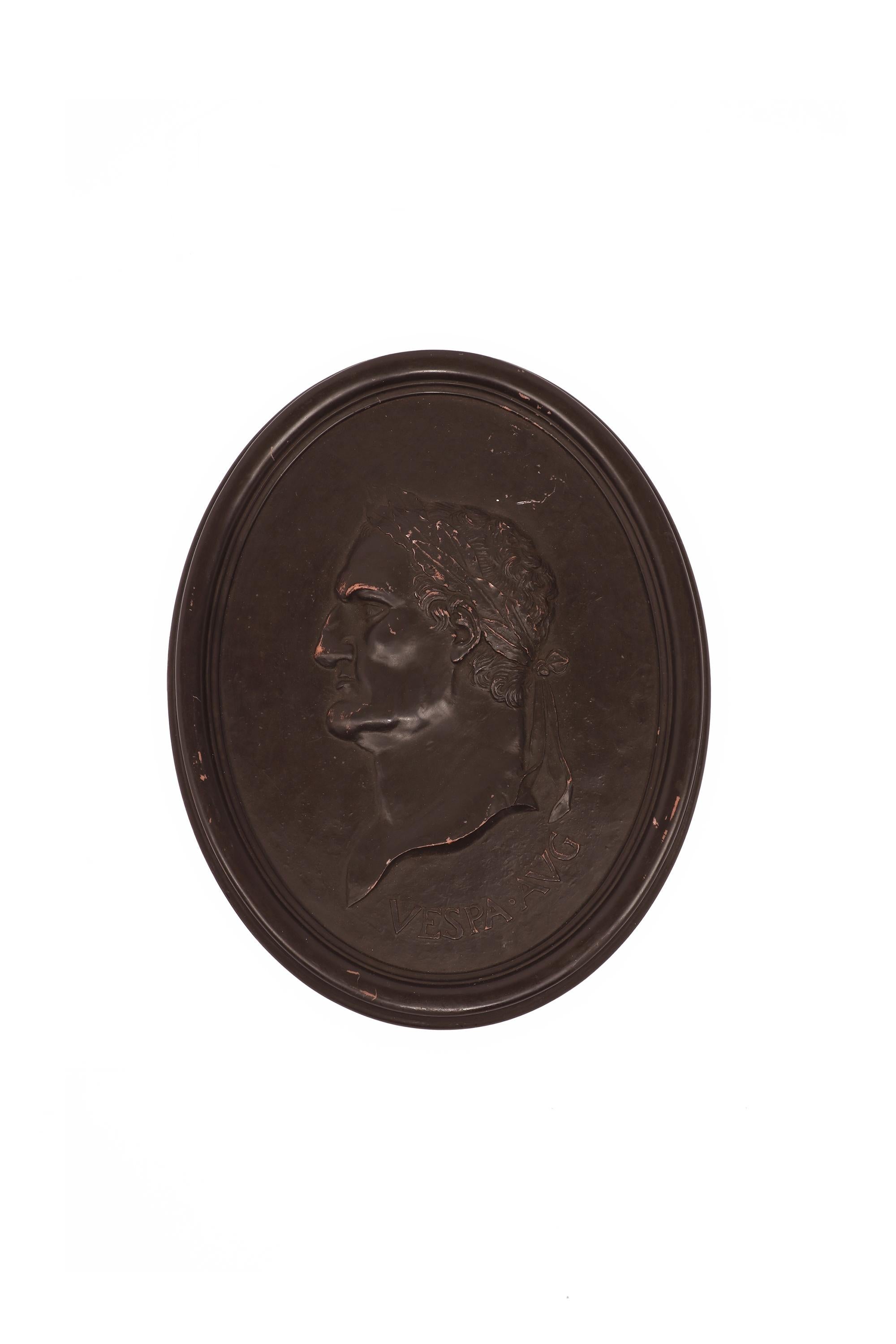 Classical Roman Portrait Medallions of Two Caesars