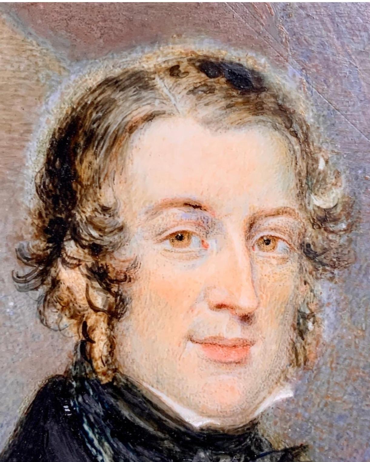 Portrait Miniatures of a Gentleman, Edward William Thomson 'British 1770-1847' In Good Condition For Sale In London, GB