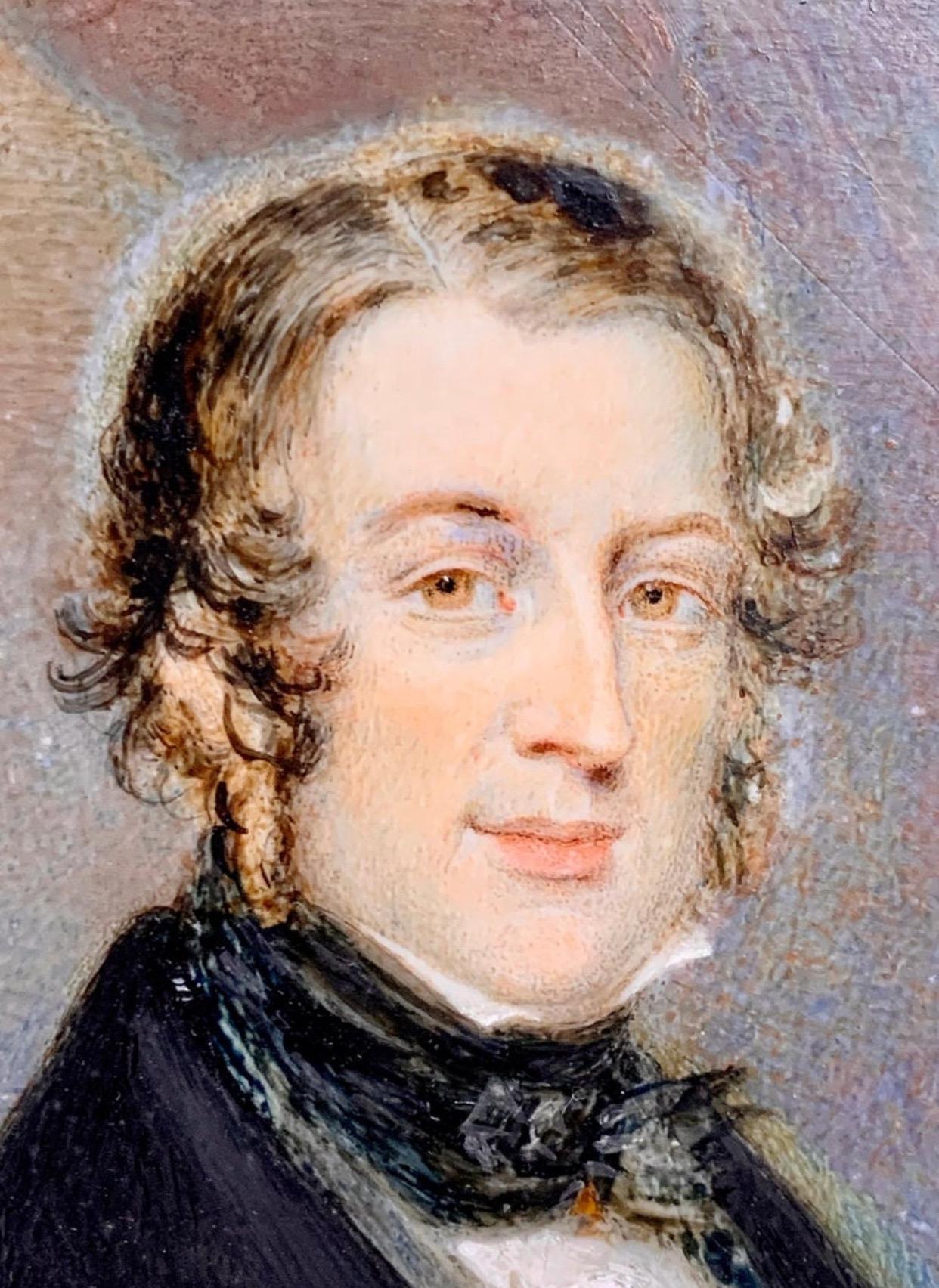 Paint Portrait Miniatures of a Gentleman, Edward William Thomson 'British 1770-1847' For Sale