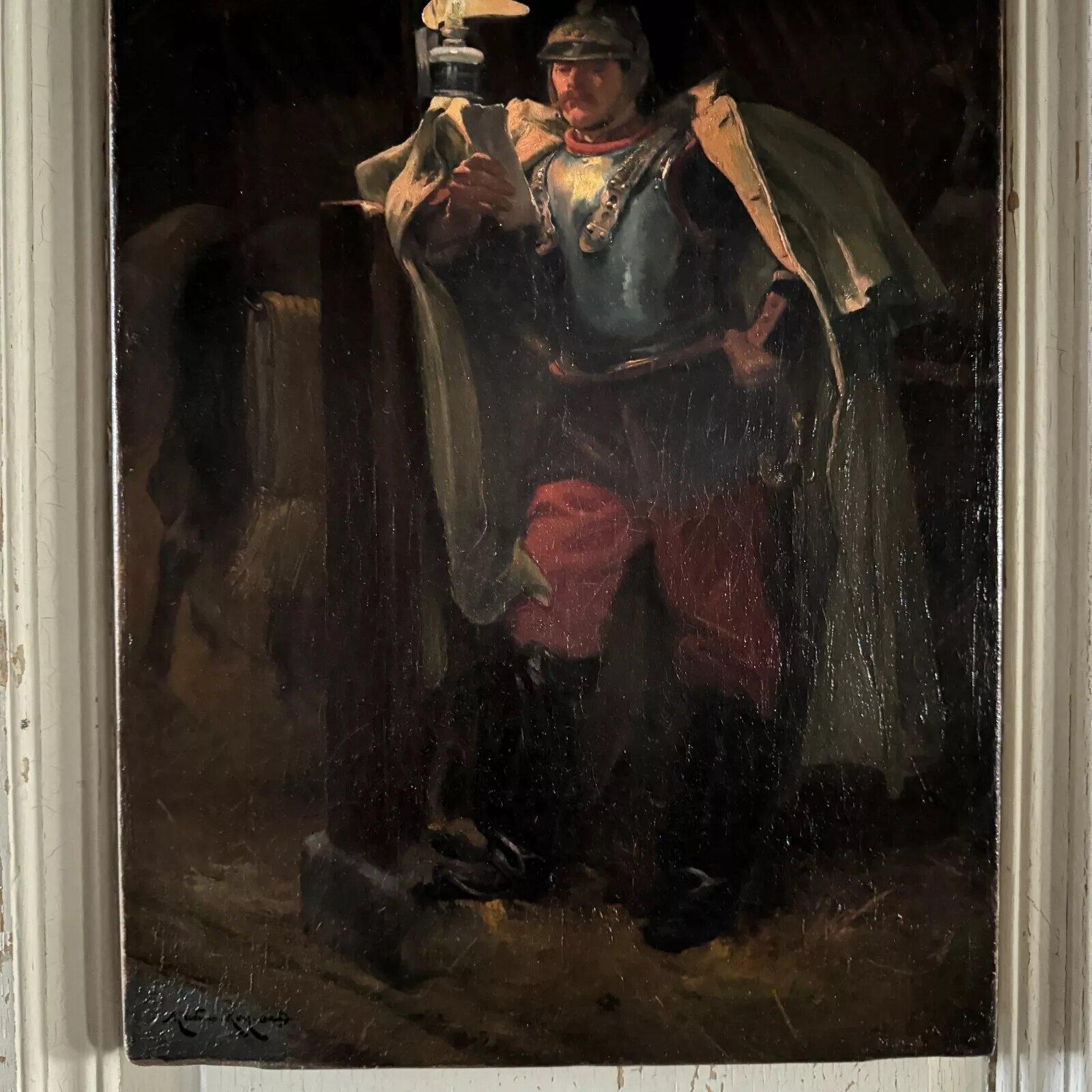 Ritratto di un soldato del XIX secolo in una stalla del pittore marino Marin Roy in vendita 4