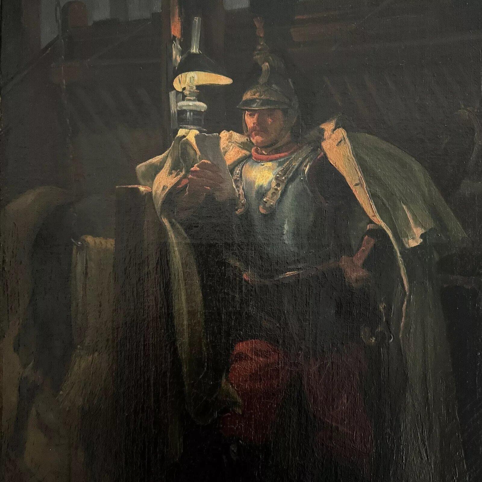 Ritratto di un soldato del XIX secolo in una stalla del pittore marino Marin Roy in vendita 1