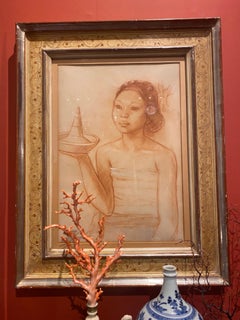 Portrait of a Balinese Beauty by Theo Meier in Original Frame