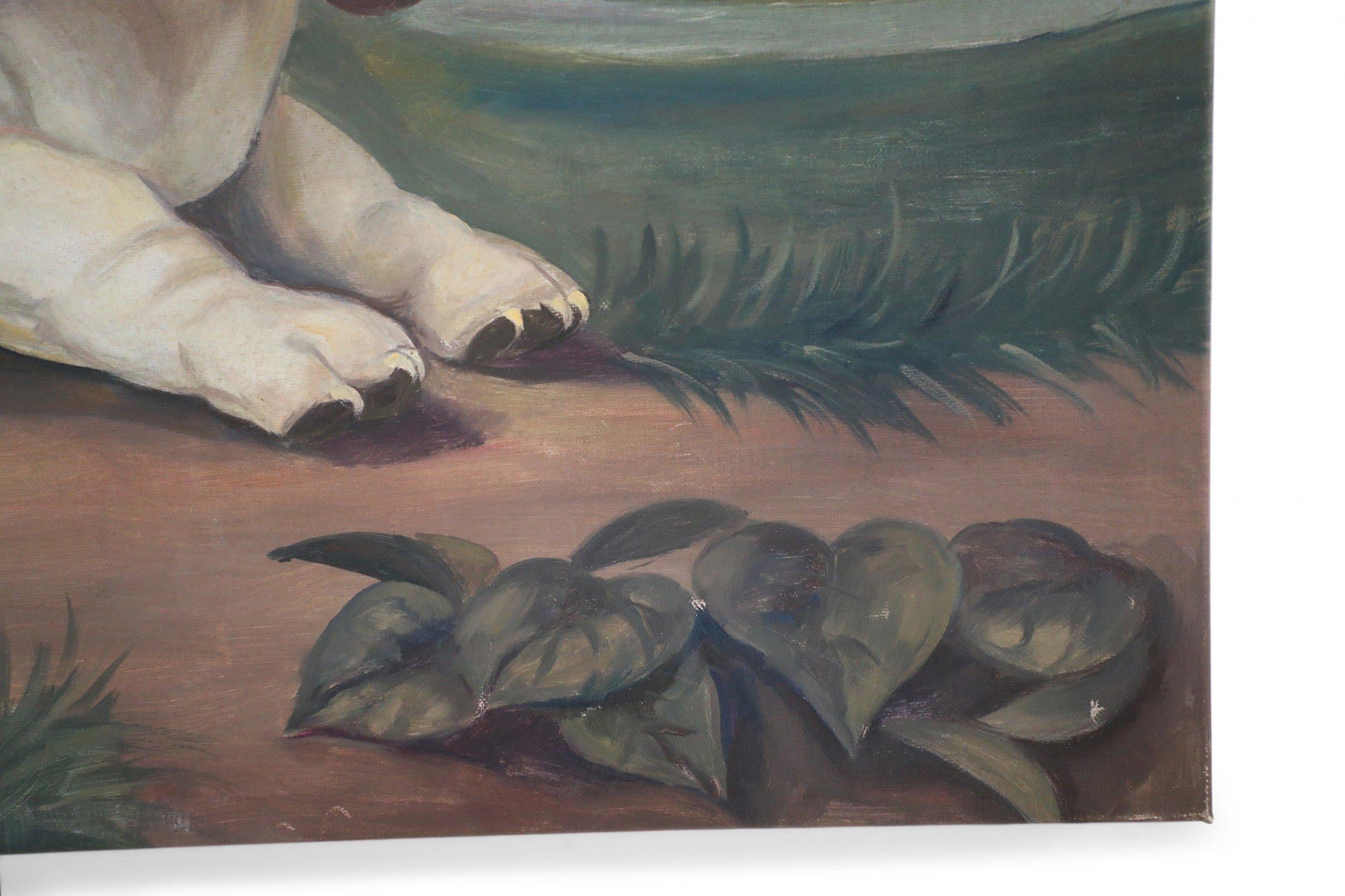 Américain Portrait d'un chien de basset dans la nature, peinture sur toile en vente