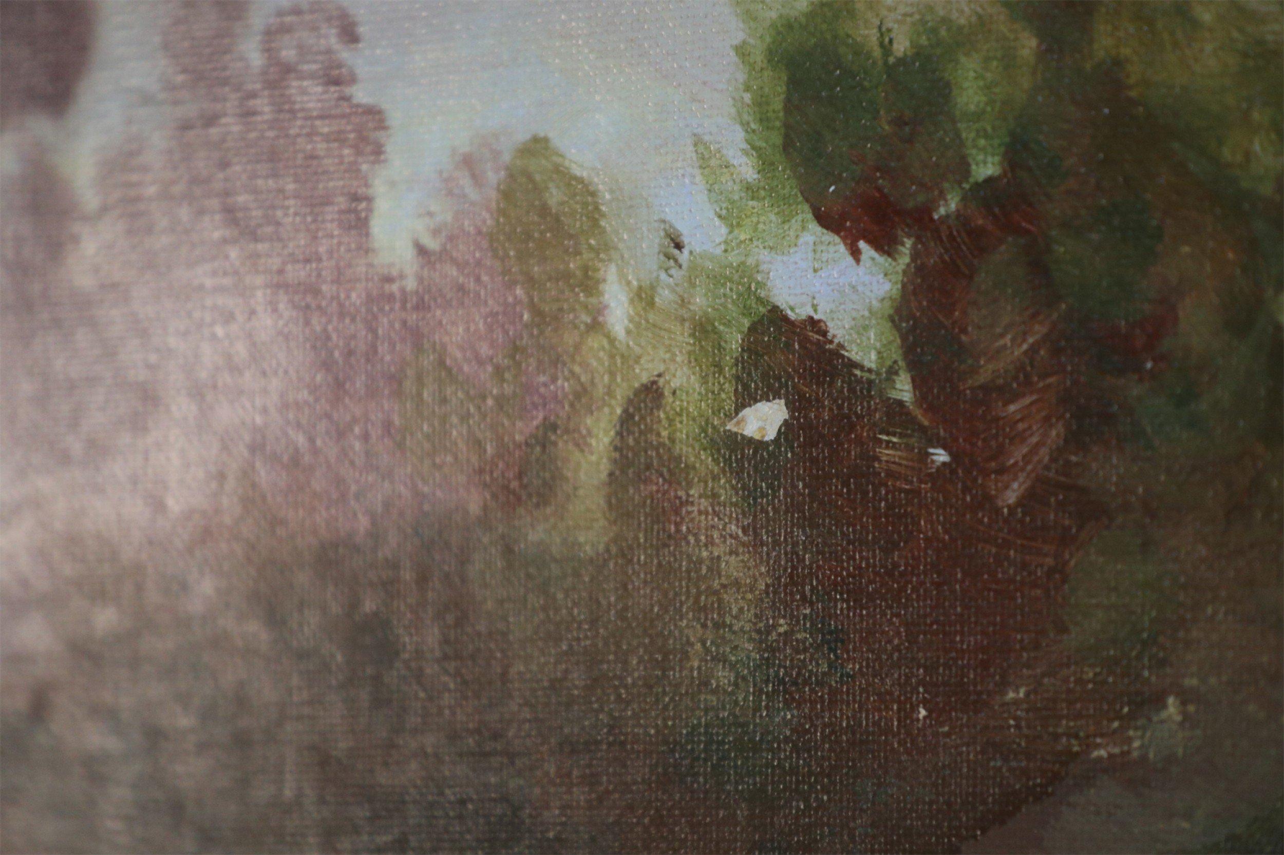 Portrait d'un chien de basset dans la nature, peinture sur toile en vente 1