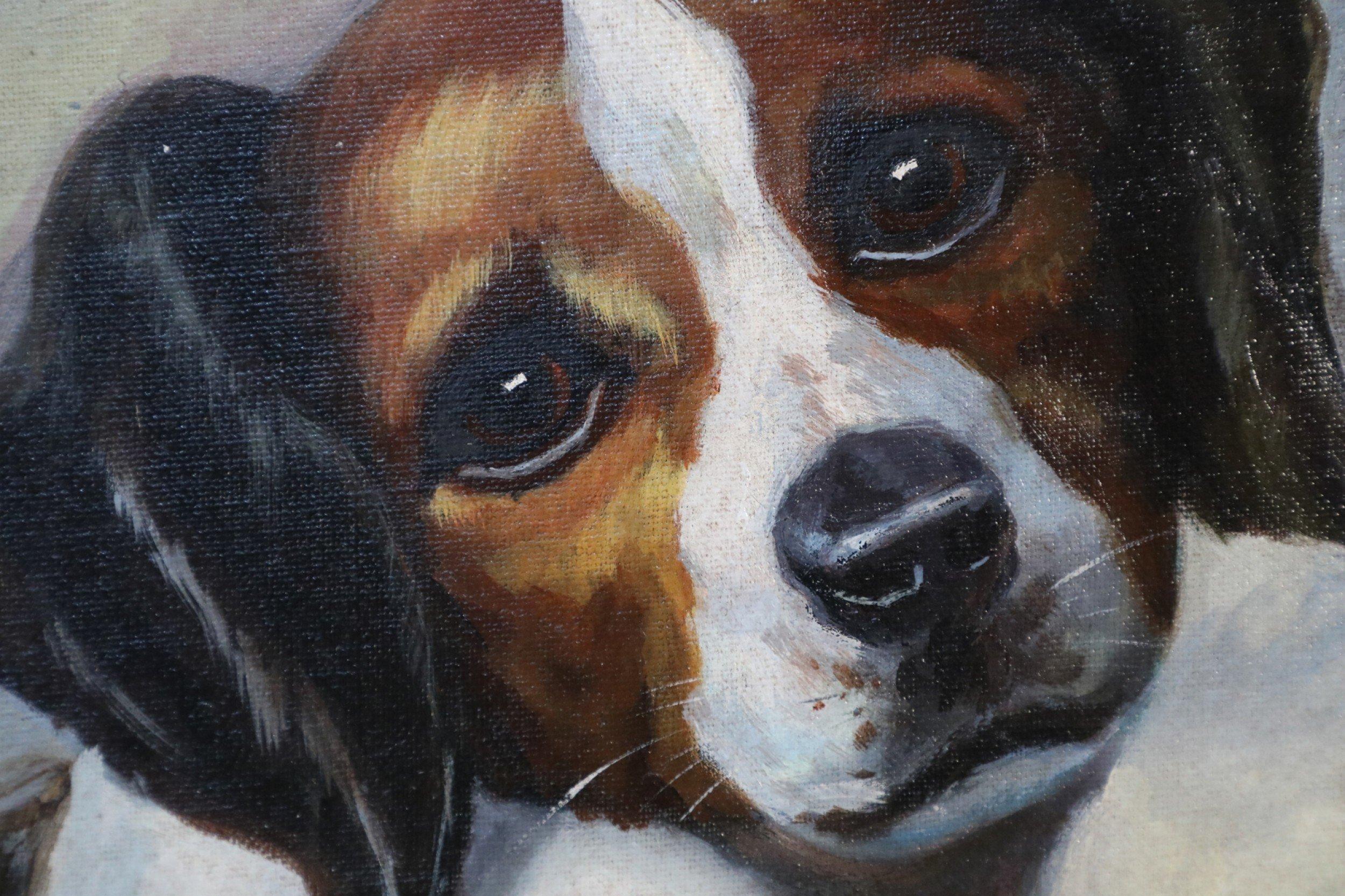 Portrait of a Beagle Oil Painting on Canvas 2