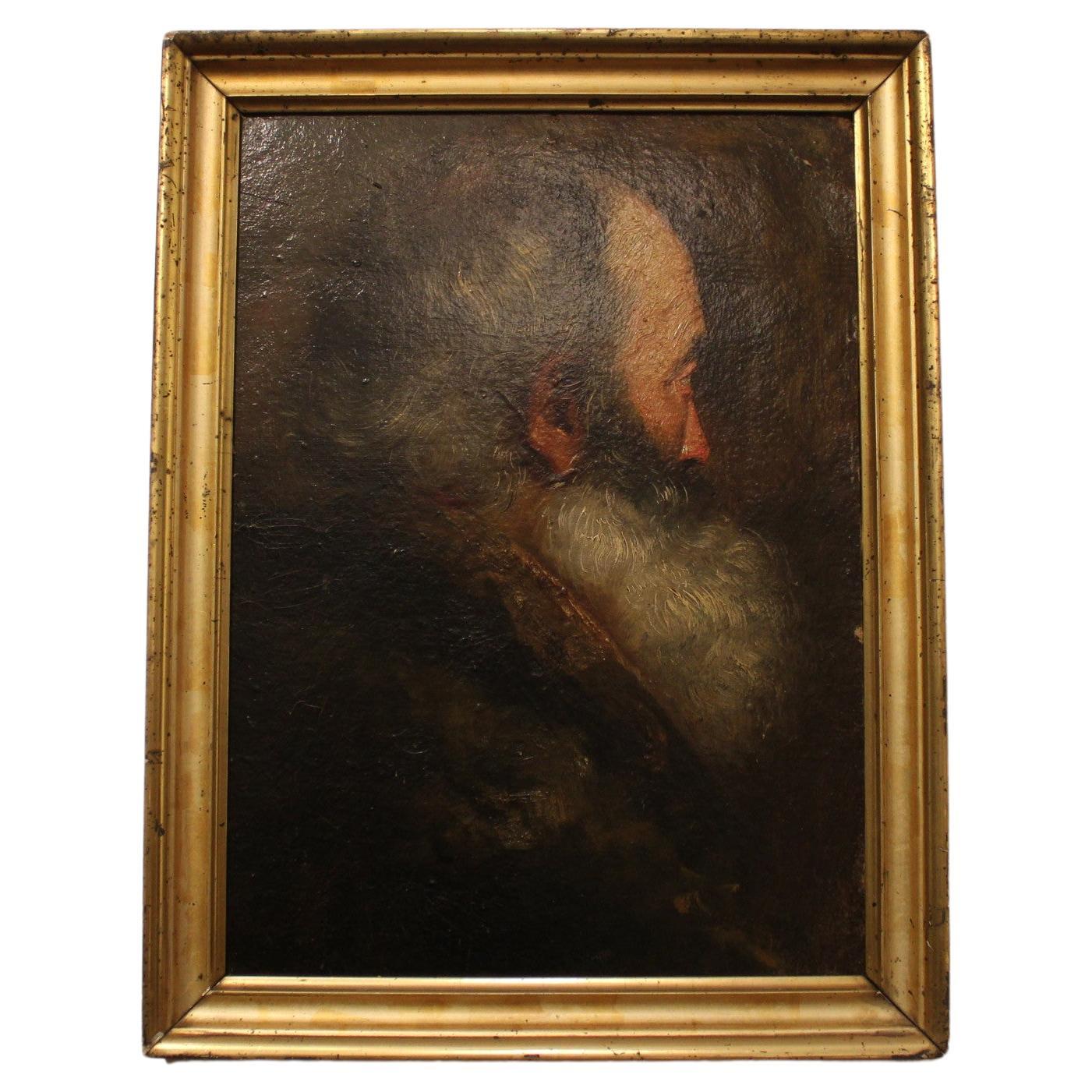 Portrait of a Bearded-Man Attributed to J.T. Chautard For Sale