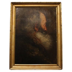 Antique Portrait of a Bearded-Man Attributed to J.T. Chautard
