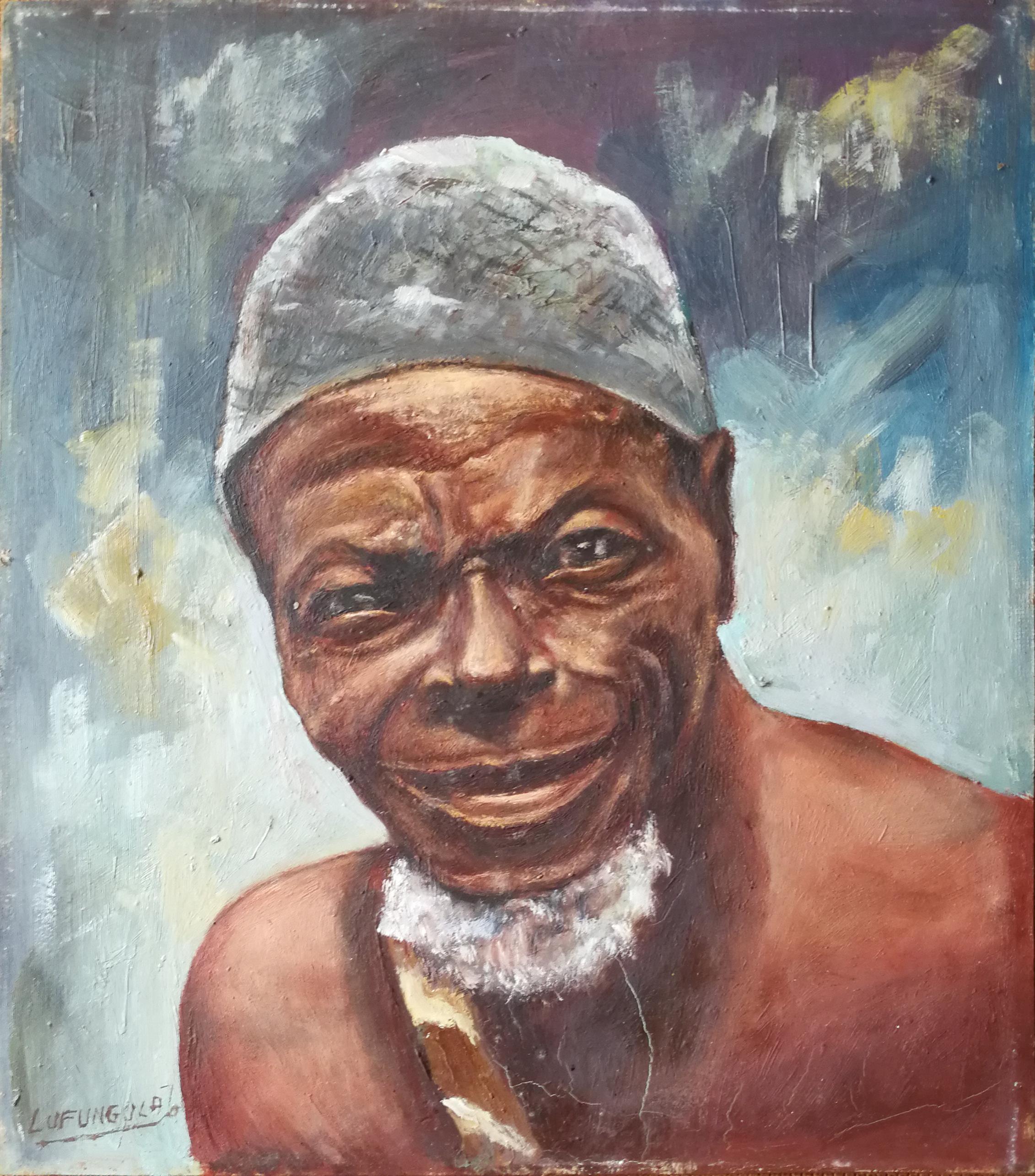 Congolese Portrait of a Black Man by Lufungula circa 1950