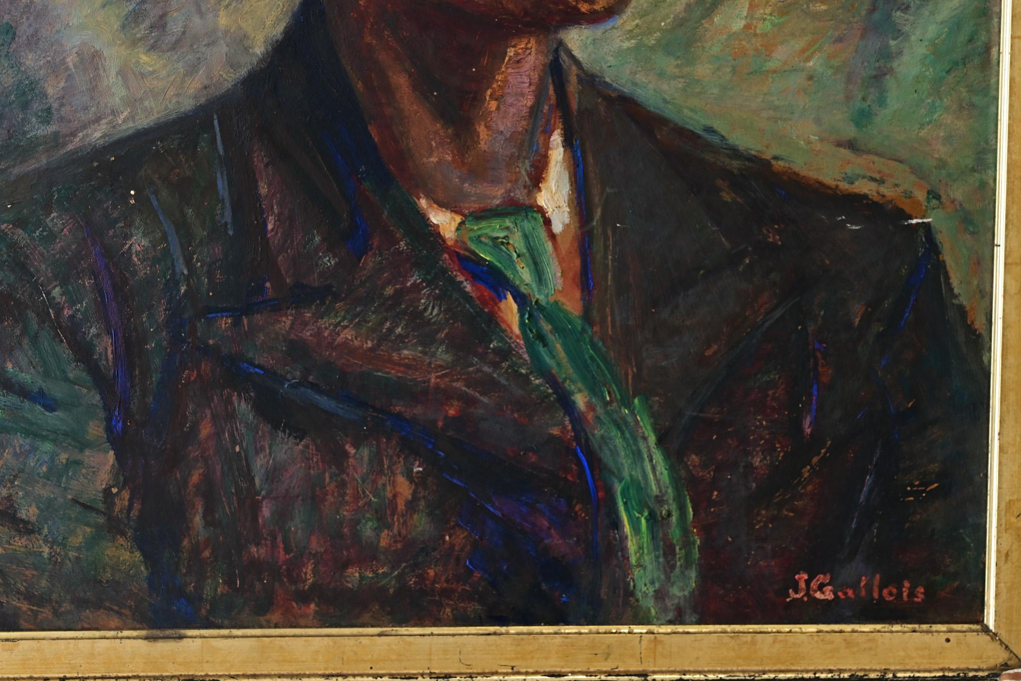 20th Century French Antique Portrait by J. Gallois