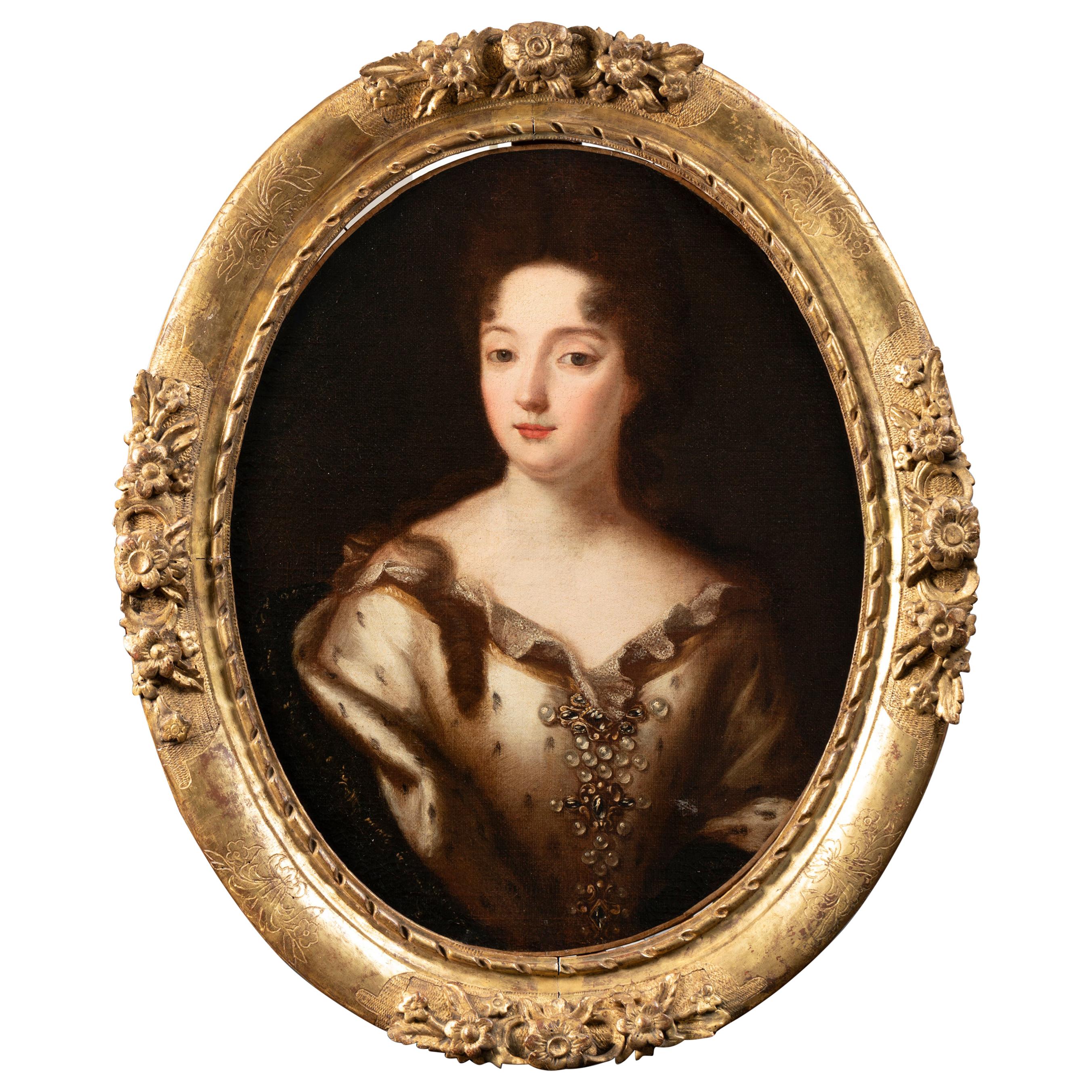 Portrait of a Blood Princess During the Reign of Louis XIV Entourage P. Mignard