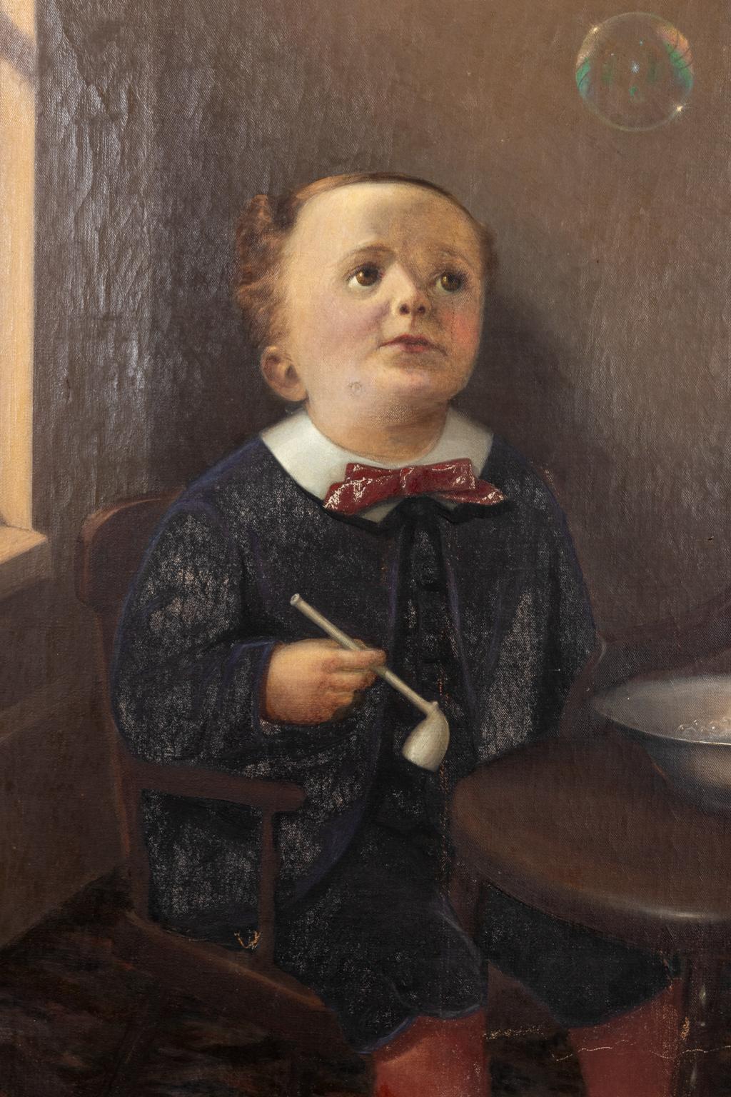 Portrait of a Boy Blowing Bubbles 1