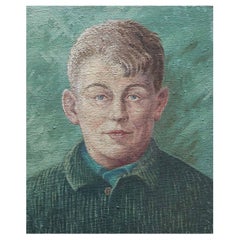 Porträt eines Jungen von George Willott. Öl auf Leinwand. Datiert 1944.