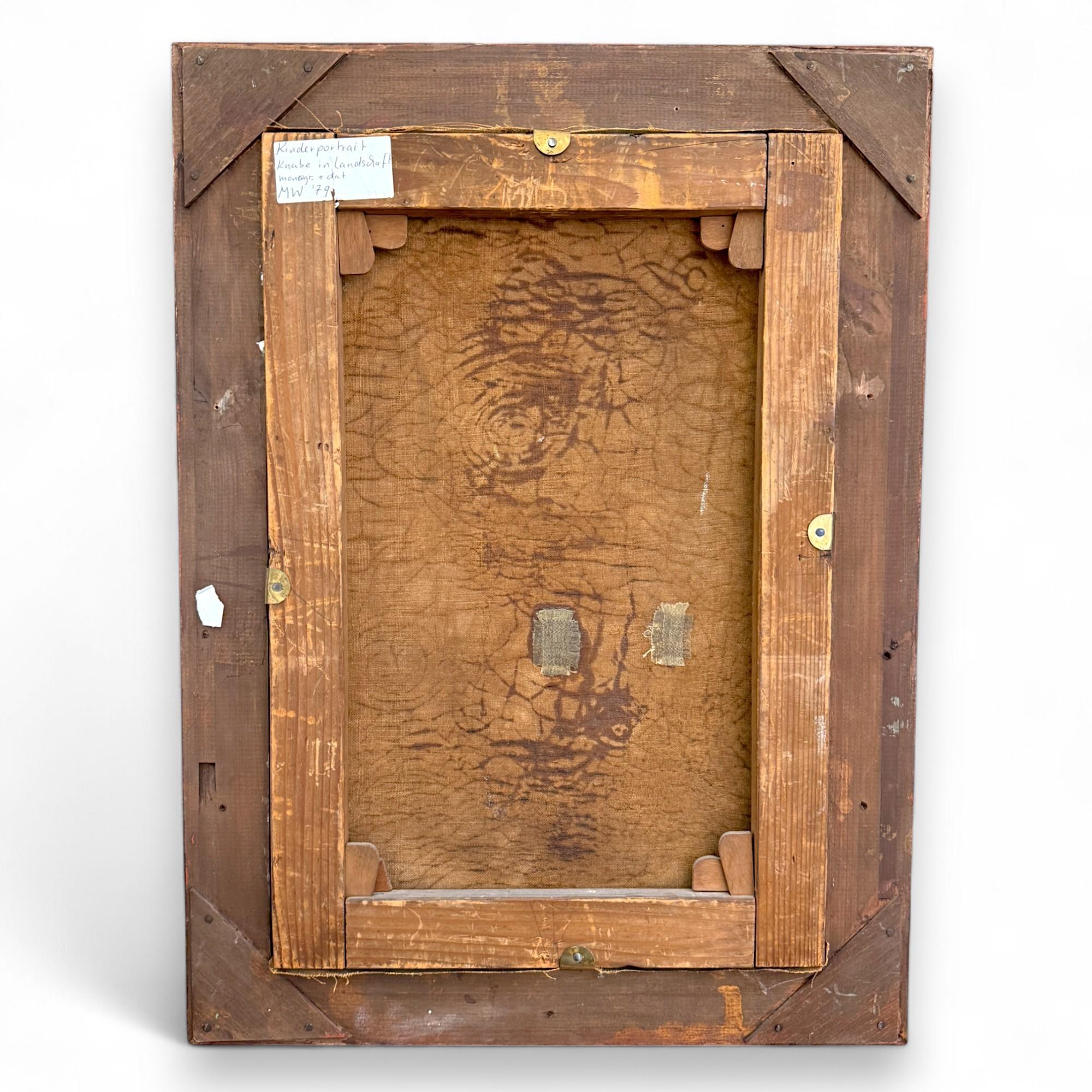 Retrato de un niño en un paisaje, por el monogramista MW, siglo XIX en venta 3