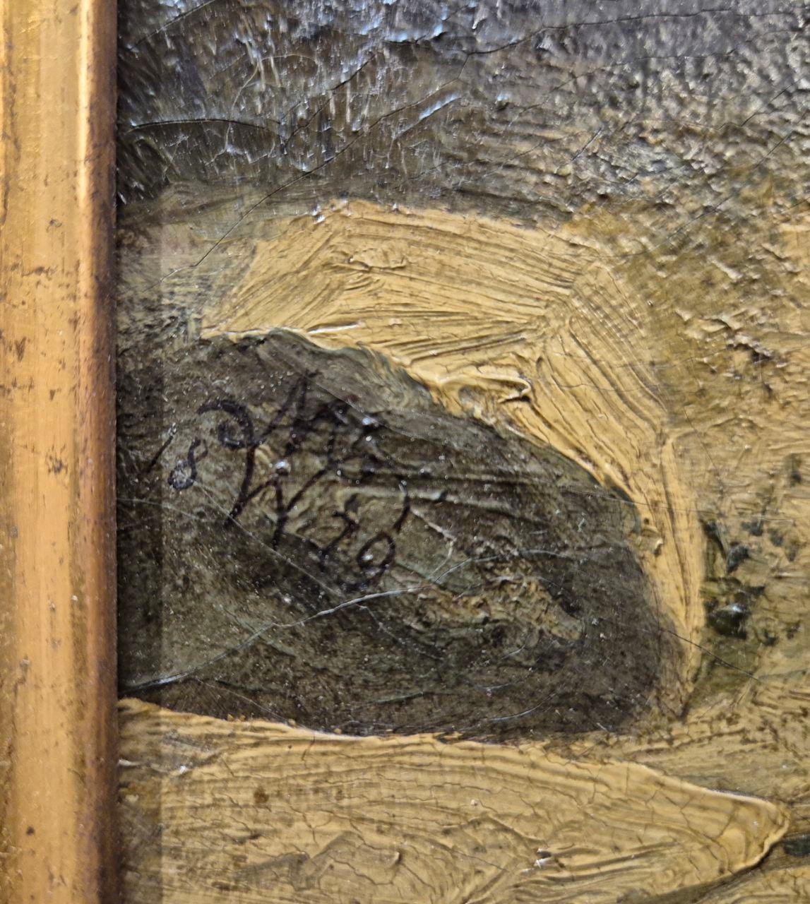 Ritratto di ragazzo in un paesaggio, opera del monogrammista MW, XIX secolo in vendita 3