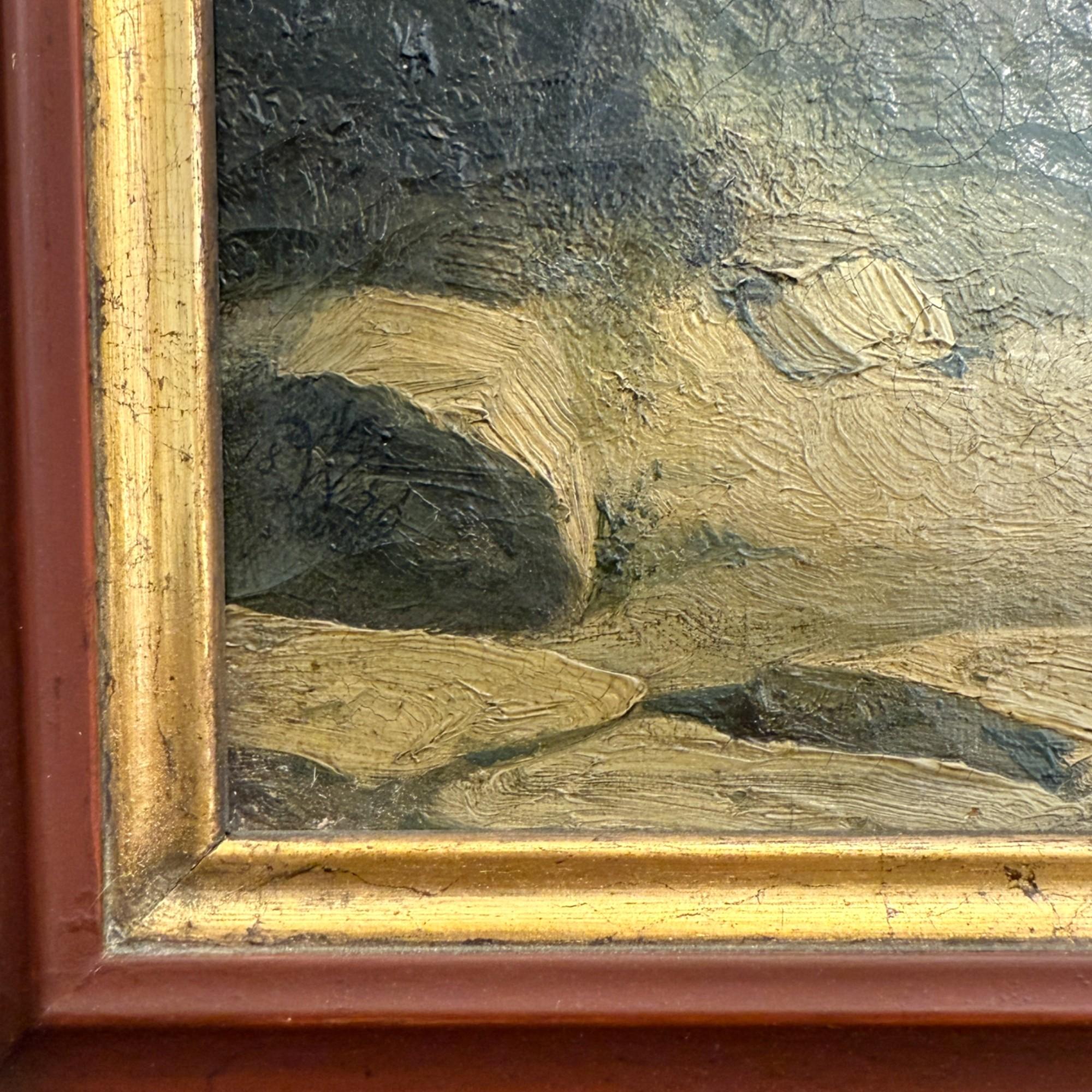 Retrato de un niño en un paisaje, por el monogramista MW, siglo XIX Lienzo en venta