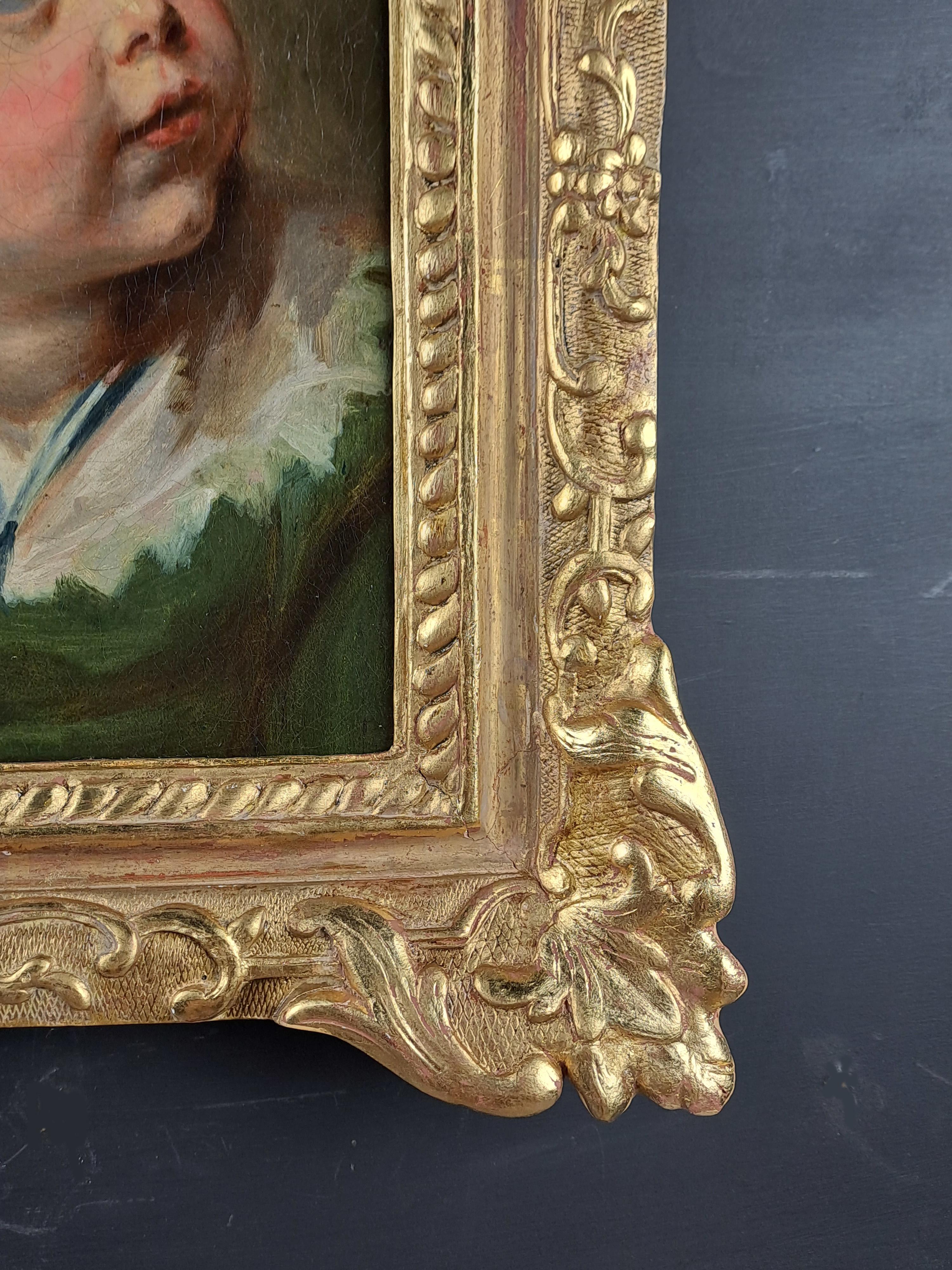 Painted Portrait Of A Child - Flemish School After Van Dyck For Sale