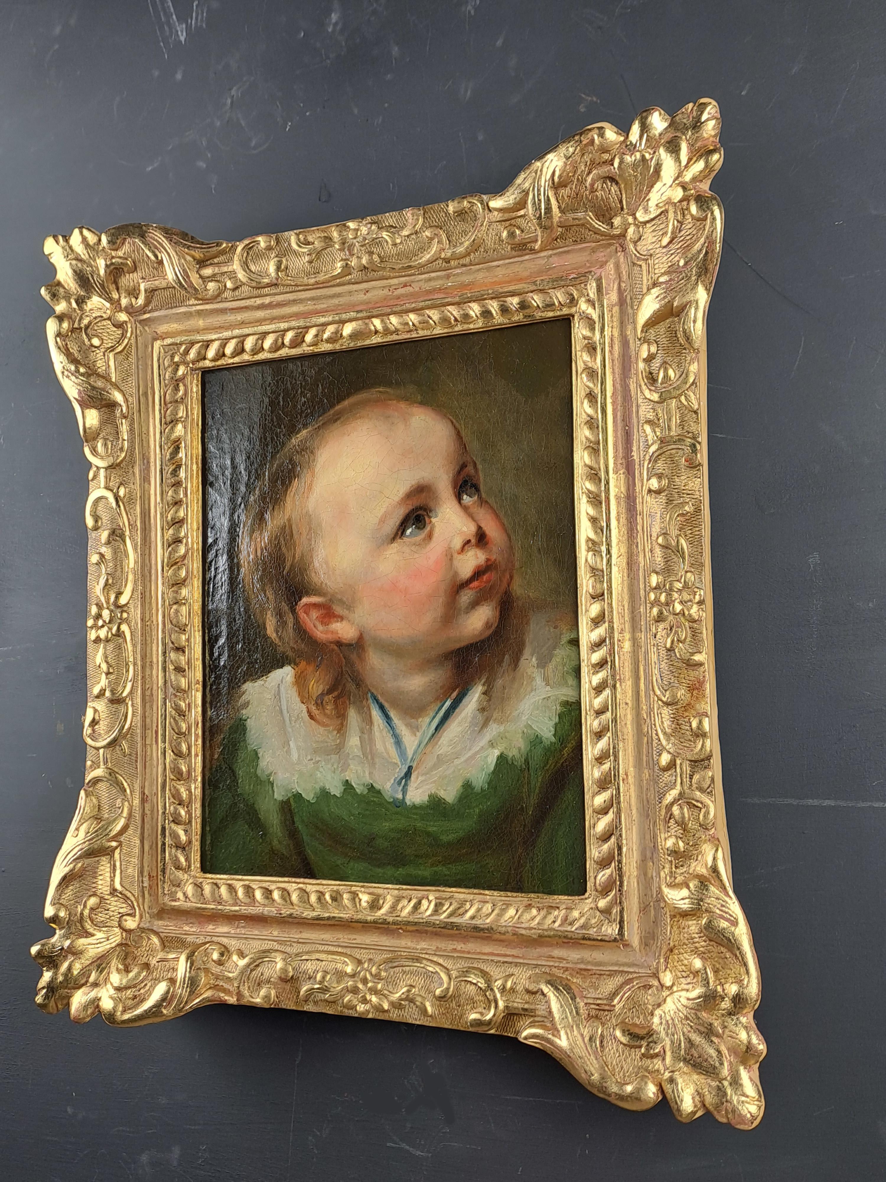 Portrait Of A Child - Flemish School After Van Dyck In Good Condition For Sale In BARSAC, FR