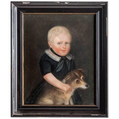 Portrait of a Child with Dog, Netherlands, circa 1848