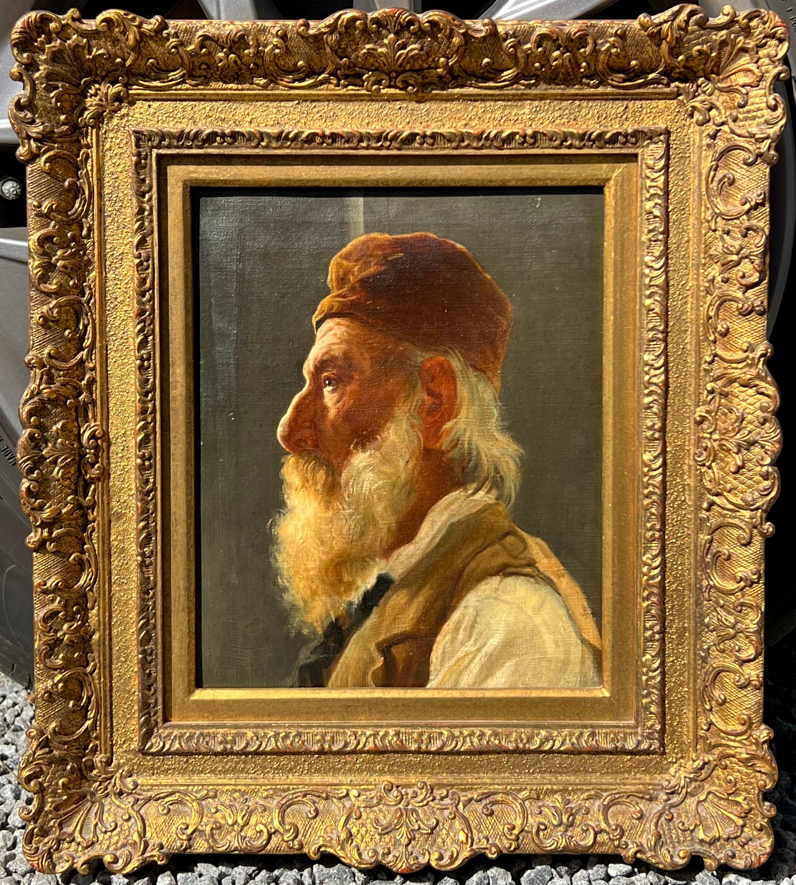 Very well executed oil on canvas featuring a distinguished gentleman presented in a gilt frame measuring 18